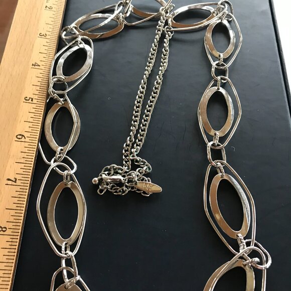 NY Collection 36" Concentric Ovals Necklace w/Lobster Claw Clasp - Picture 3 of 9